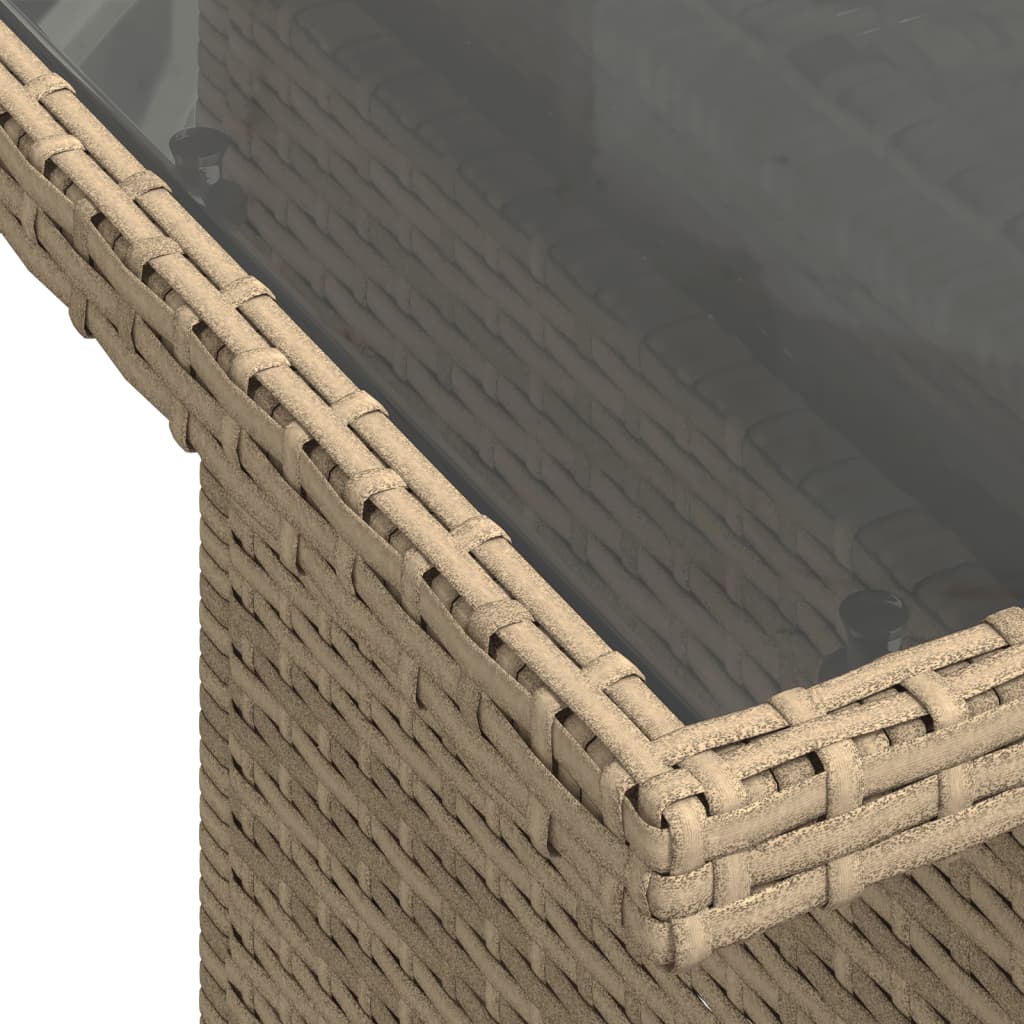 Havebord Med Top 100X55X73 Cm Polyrattan