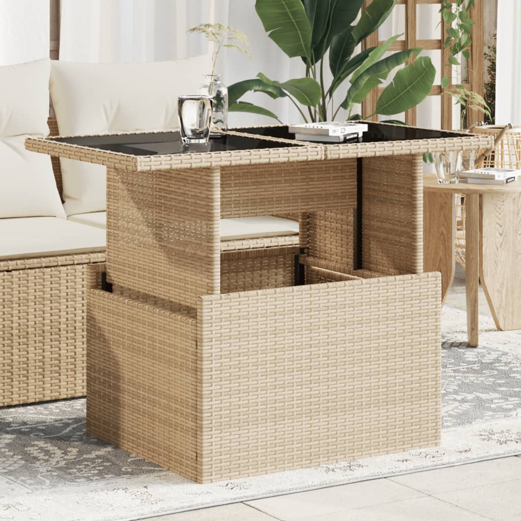 Havebord Med Top 100X55X73 Cm Polyrattan