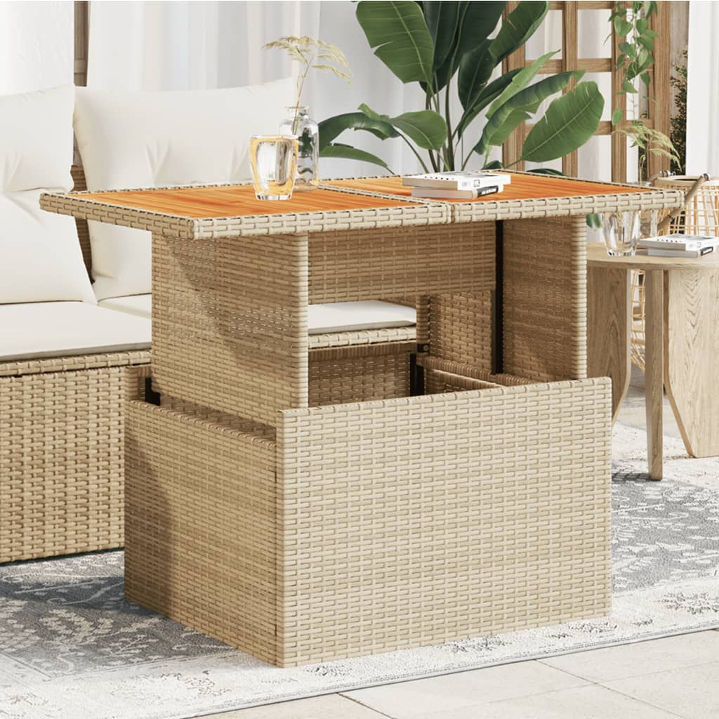 Havebord Med Top 100X55X73 Cm Polyrattan