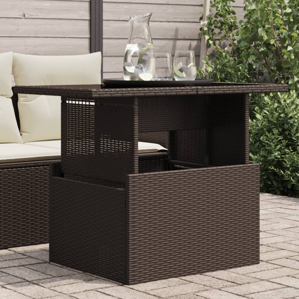 Havebord Med Top 100X55X73 Cm Polyrattan
