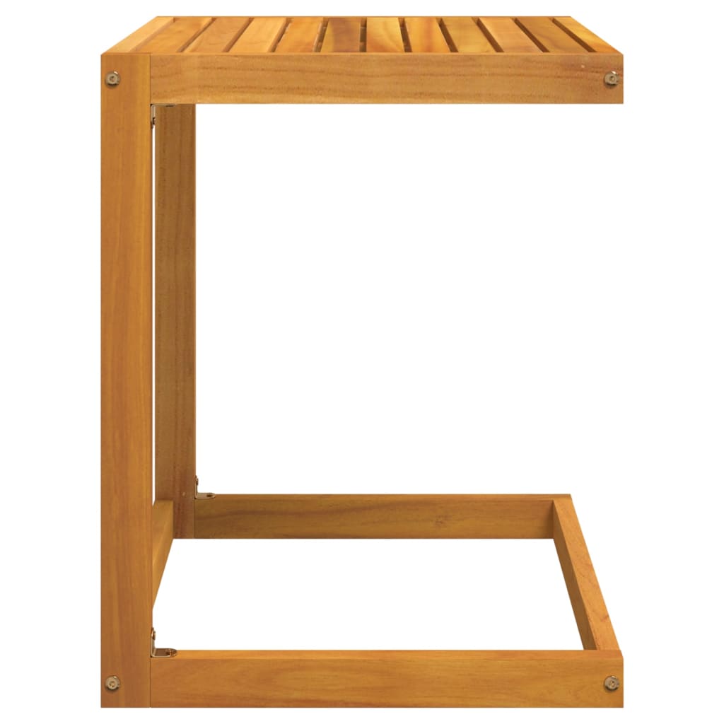C-Formet Bord 42X40X50 Cm Massivt Akacietræ Sort