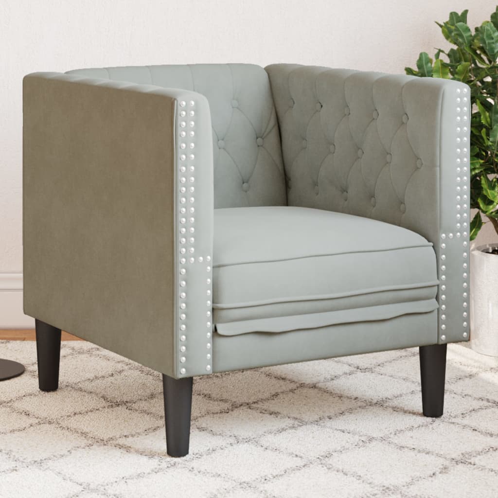 3-Personers Chesterfield-Sofa Med Puder Imiteret Ruskind