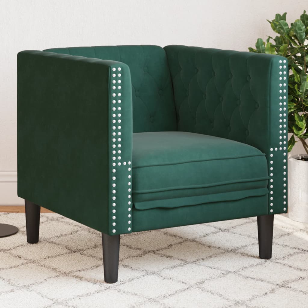 3-Personers Chesterfield-Sofa Med Puder Imiteret Ruskind