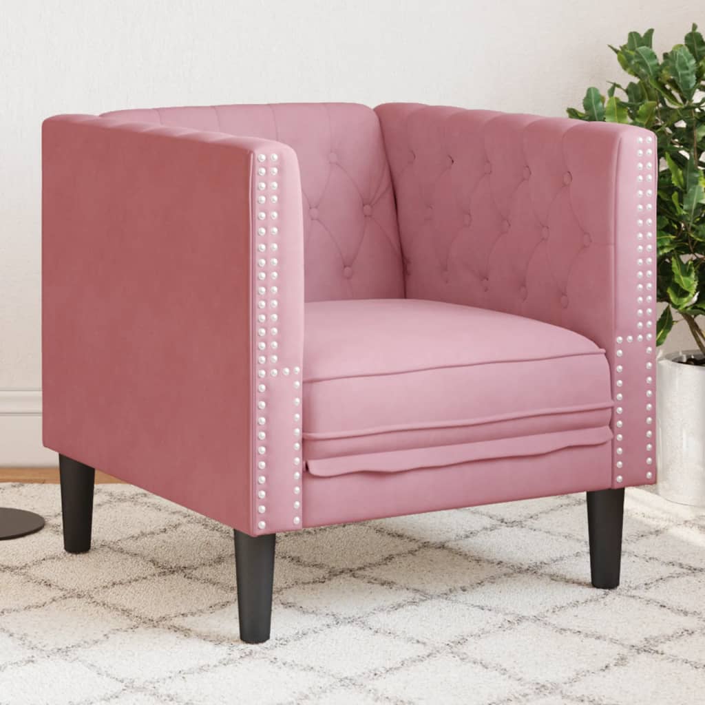 3-Personers Chesterfield-Sofa Med Puder Imiteret Ruskind