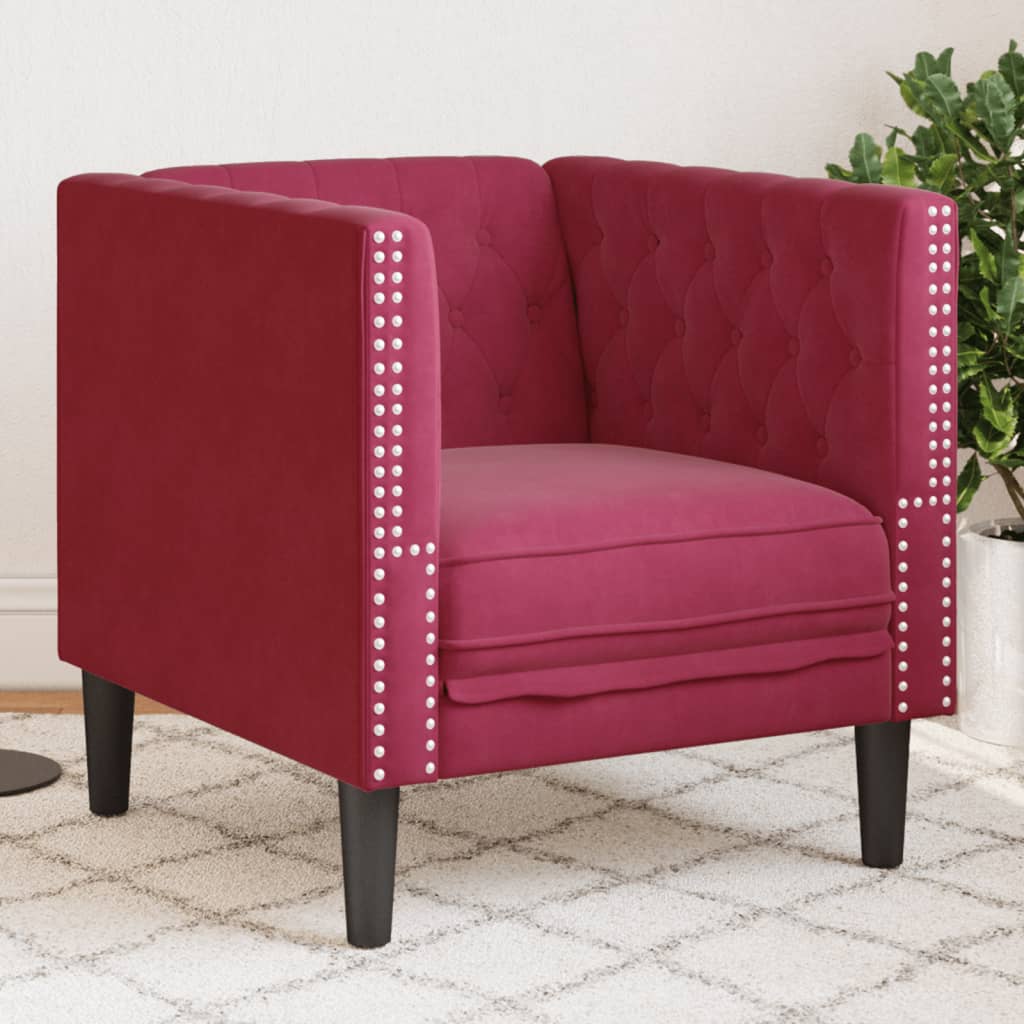 3-Personers Chesterfield-Sofa Med Puder Imiteret Ruskind