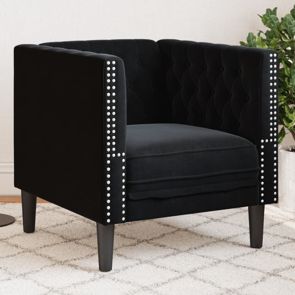 3-Personers Chesterfield-Sofa Med Puder Imiteret Ruskind