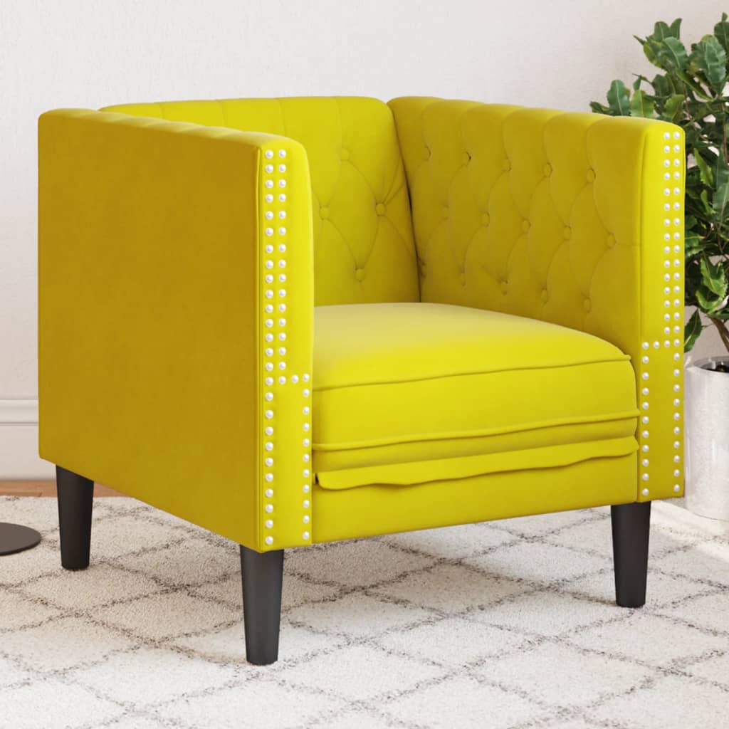 3-Personers Chesterfield-Sofa Med Puder Imiteret Ruskind