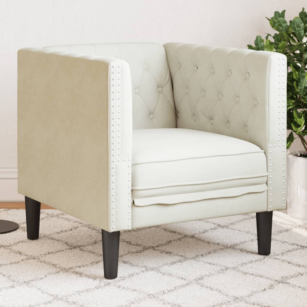 3-Personers Chesterfield-Sofa Med Puder Imiteret Ruskind