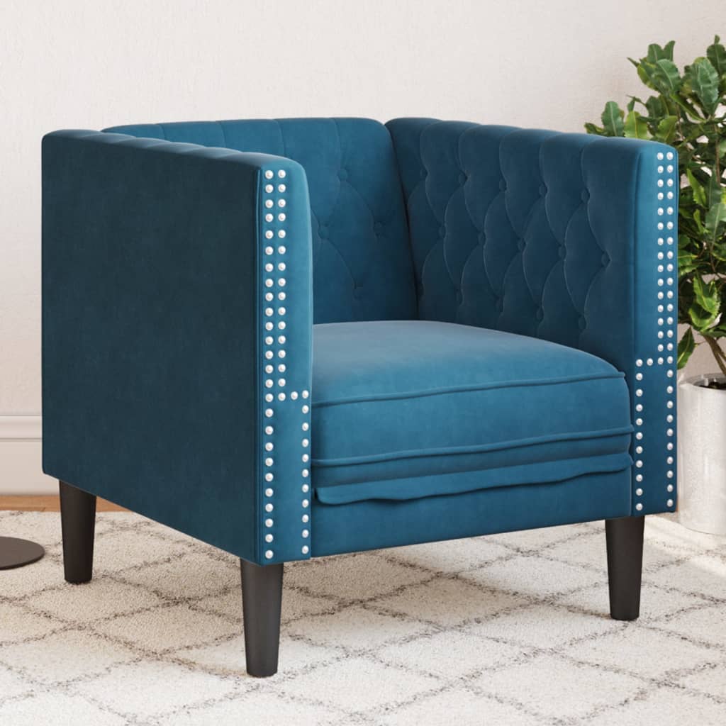 3-Personers Chesterfield-Sofa Med Puder Imiteret Ruskind