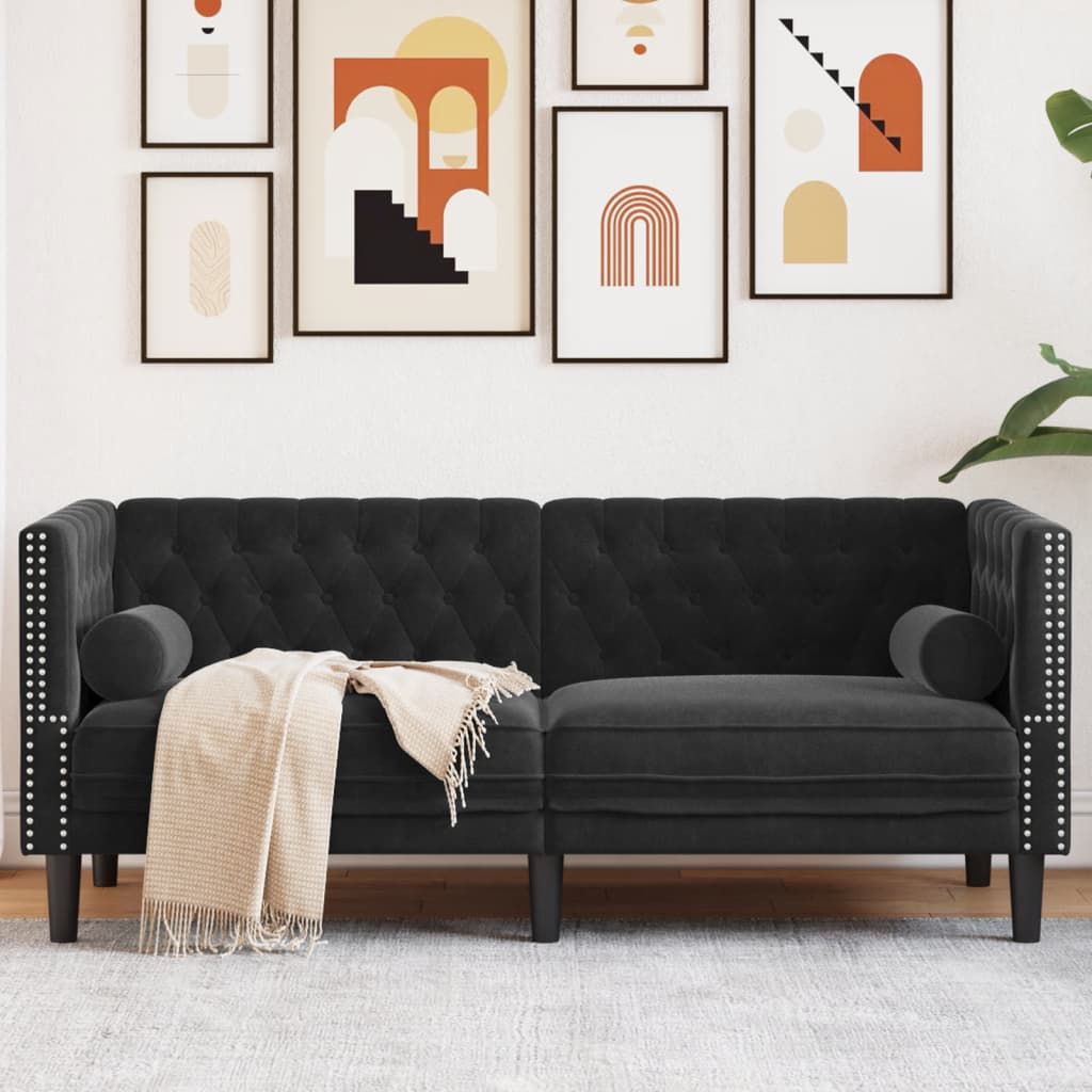 3-Personers Chesterfield-Sofa Med Puder Imiteret Ruskind
