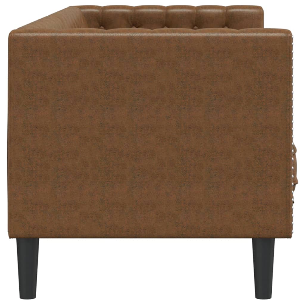 3-Personers Chesterfield-Sofa Med Puder Imiteret Ruskind