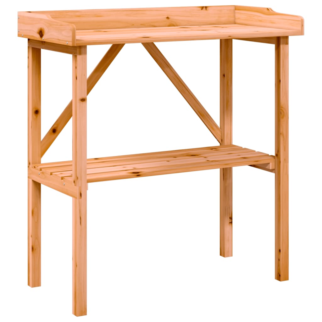 Plantebord Med Hylde 78X38X82,5 Cm Massivt Grantræ