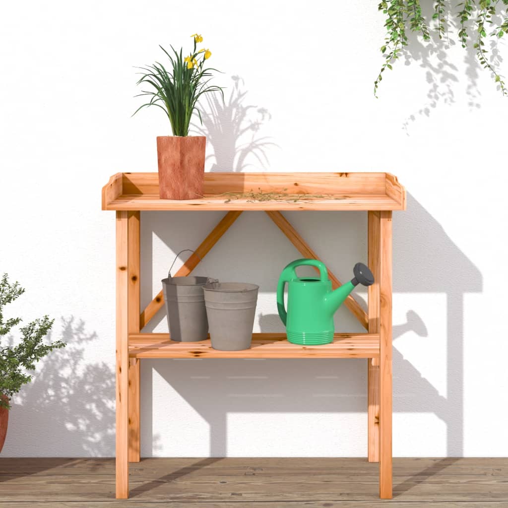 Plantebord Med Hylde 78X38X82,5 Cm Massivt Grantræ
