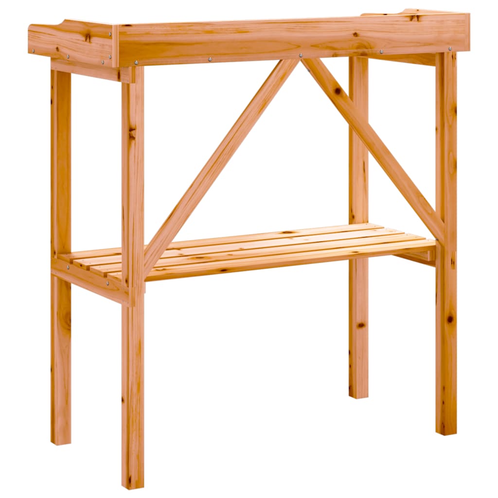 Plantebord Med Hylde 78X38X82,5 Cm Massivt Grantræ
