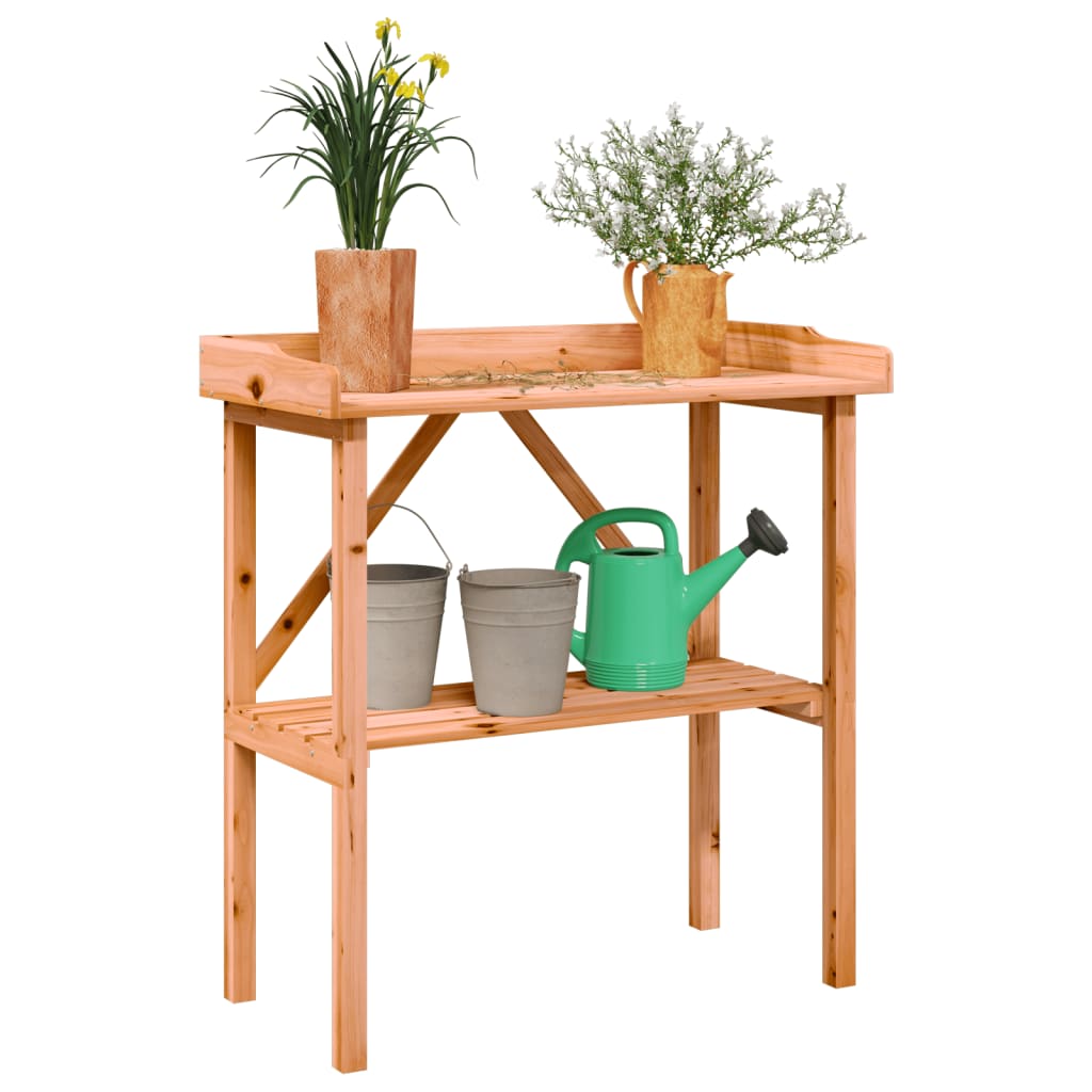 Plantebord Med Hylde 78X38X82,5 Cm Massivt Grantræ