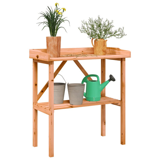Plantebord Med Hylde 78X38X82,5 Cm Massivt Grantræ