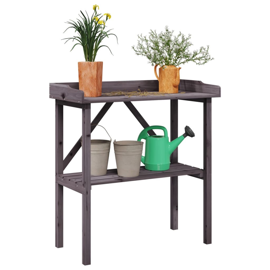 Plantebord Med Hylde 78X38X82,5 Cm Massivt Grantræ