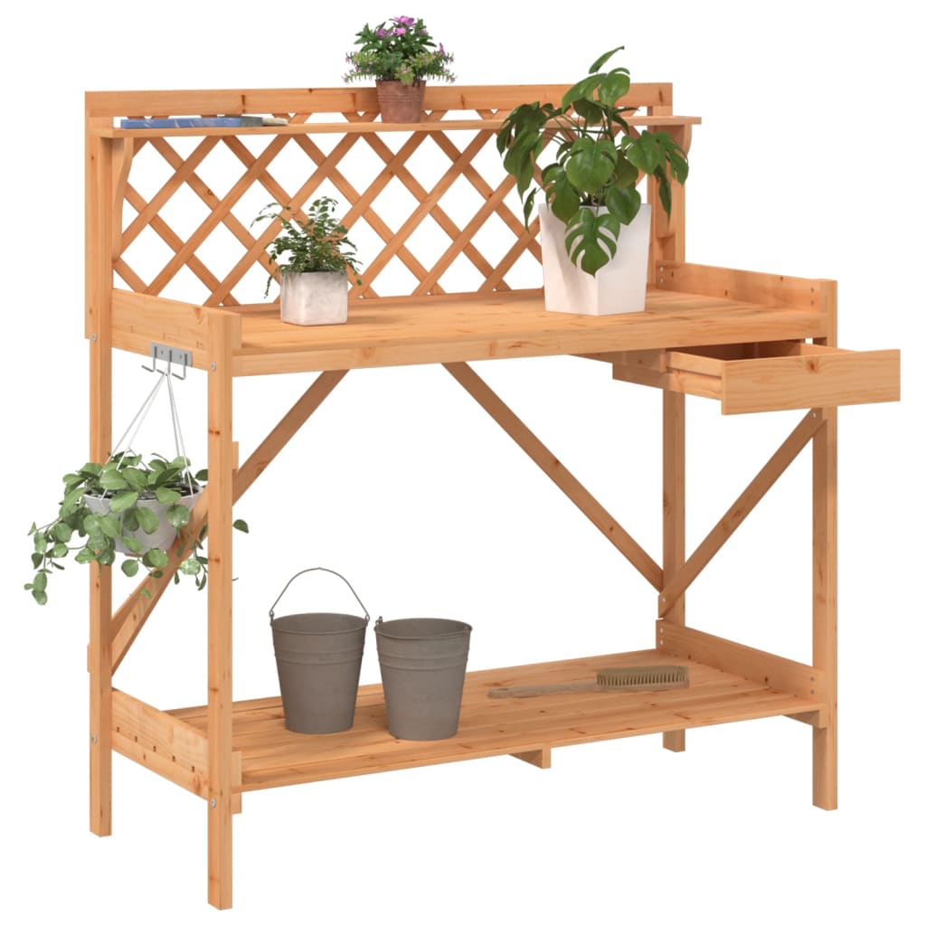 Pottebord Med Espalier Massivt Fyrretræ