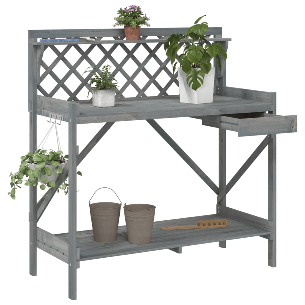 Pottebord Med Espalier Massivt Fyrretræ