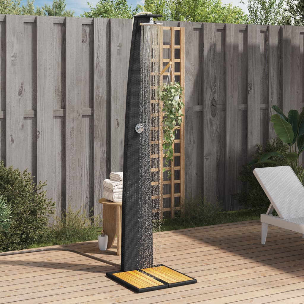Havebruser 55X60X224 Cm Polyrattan Og Akacietræ