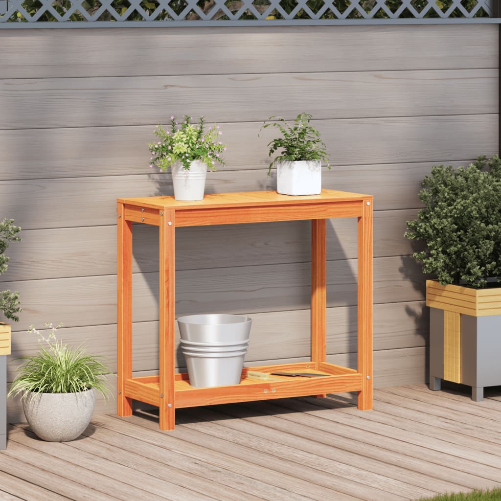 Plantebord Med Hylde 82,5X35X75 Cm Massivt Fyrretræ