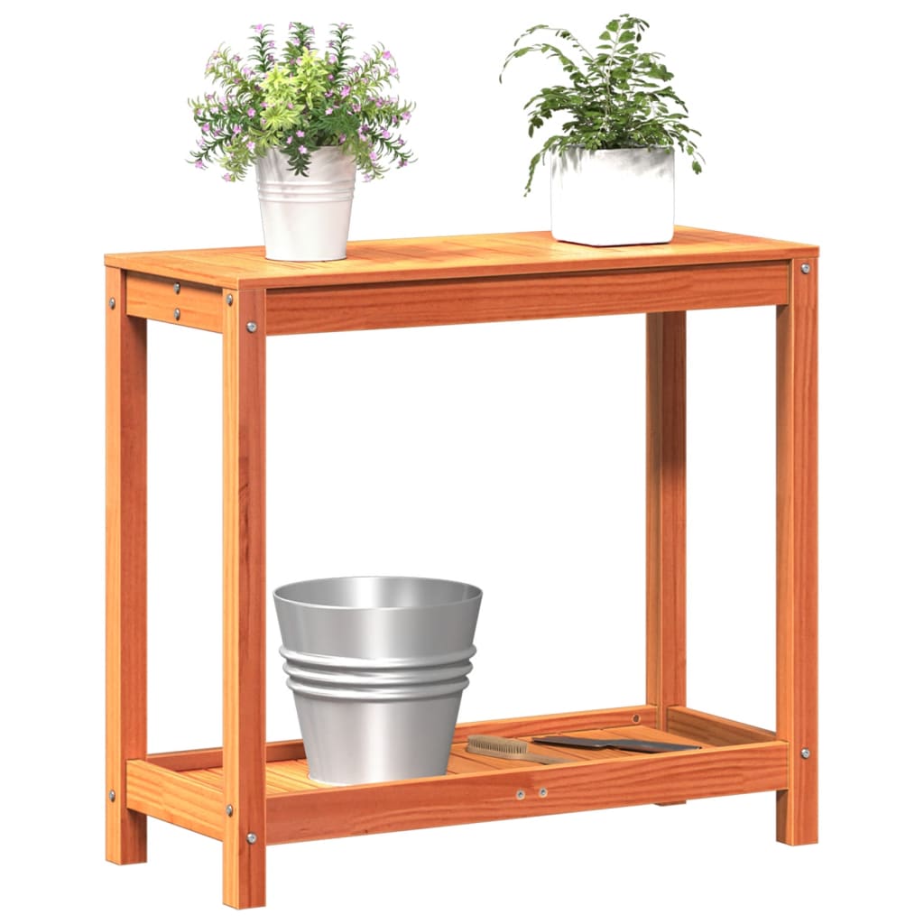 Plantebord Med Hylde 82,5X35X75 Cm Massivt Fyrretræ