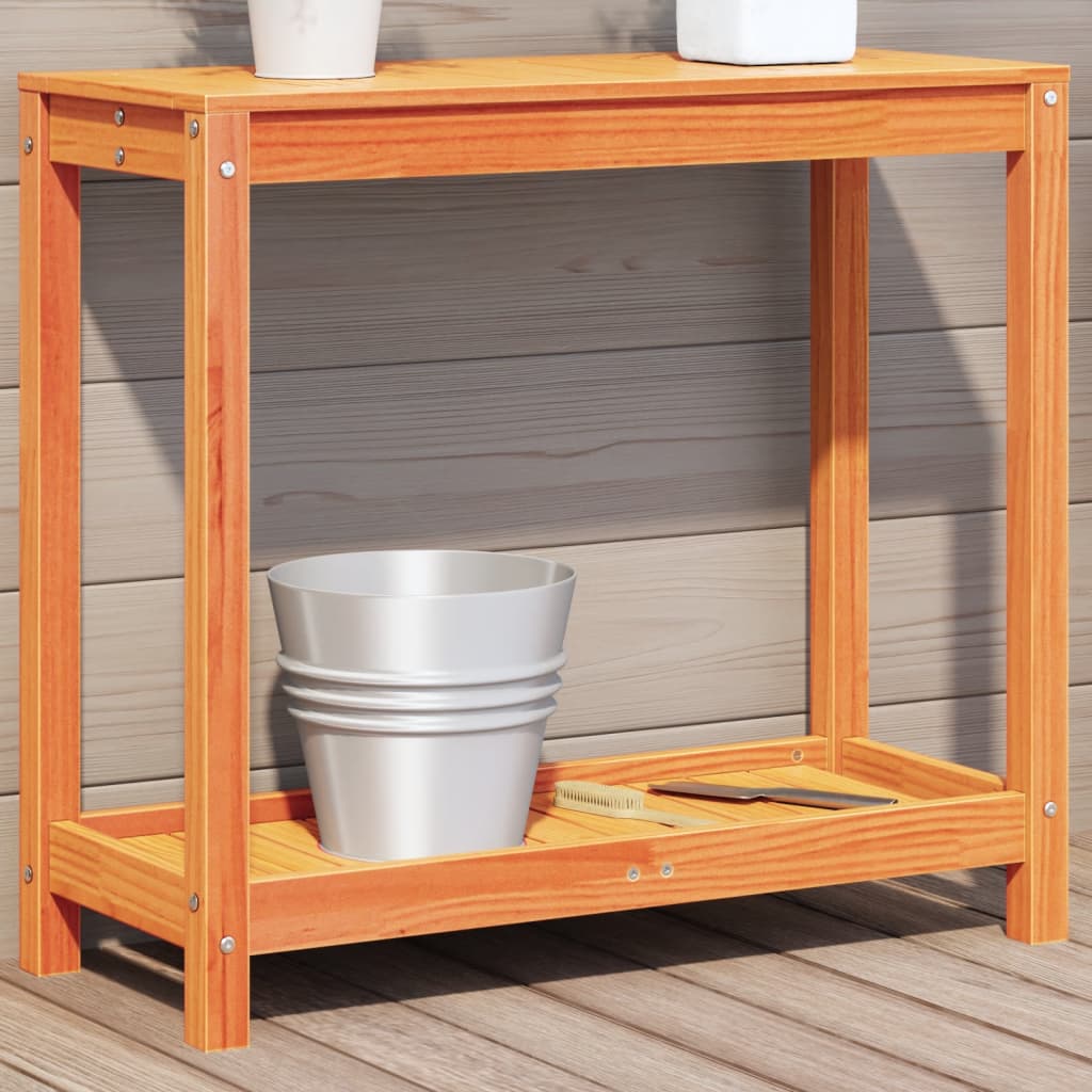 Plantebord Med Hylde 82,5X35X75 Cm Massivt Fyrretræ