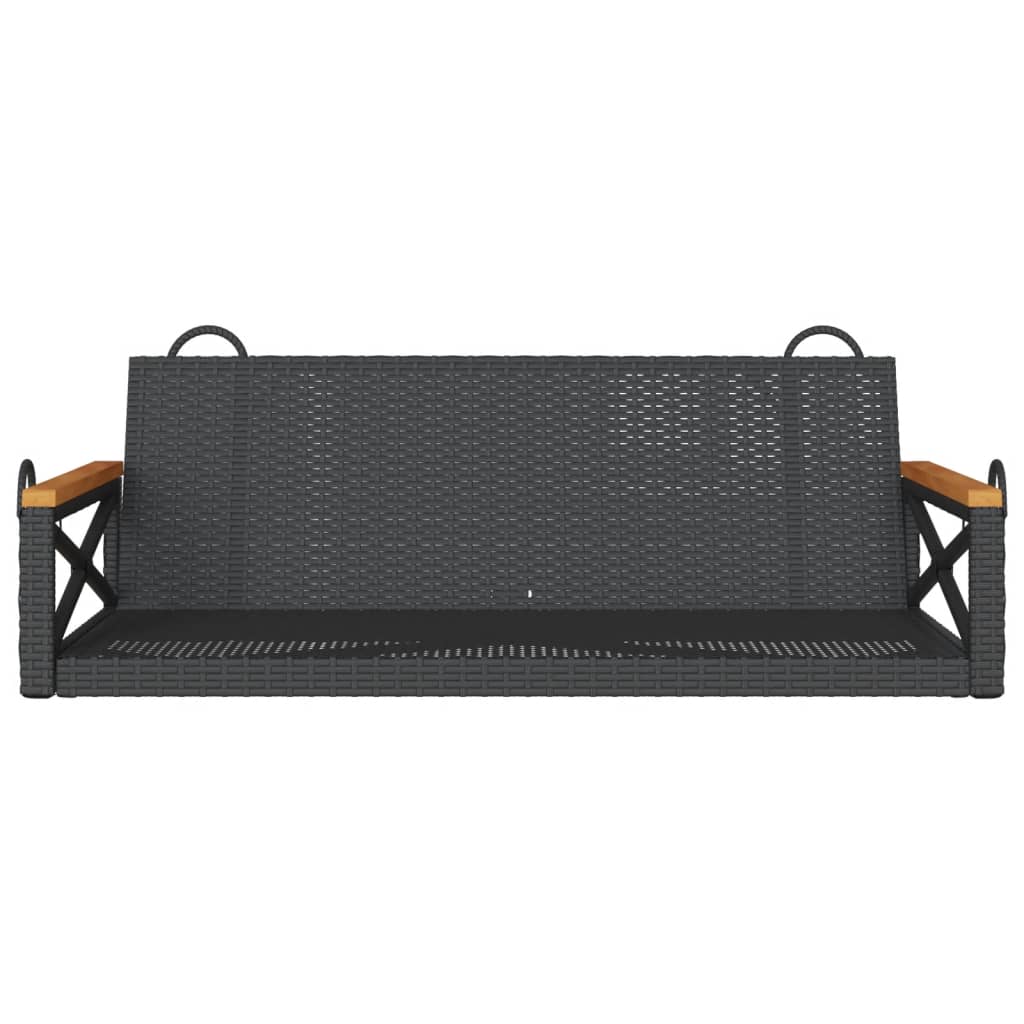 Gyngebænk Polyrattan Sort