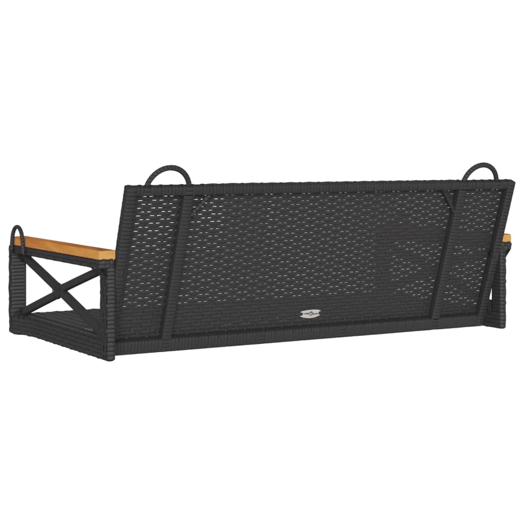 Gyngebænk Polyrattan Sort