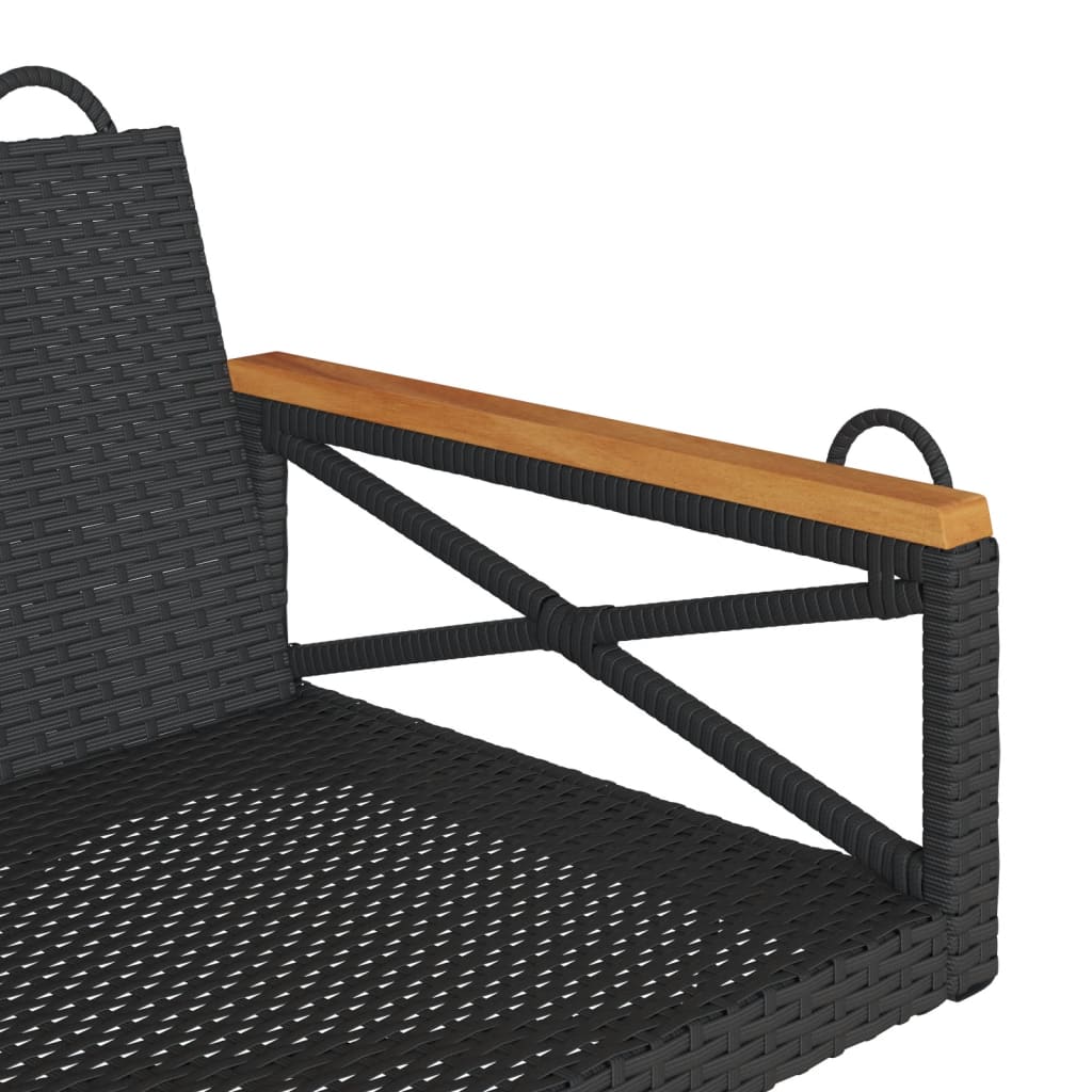 Gyngebænk Polyrattan Sort