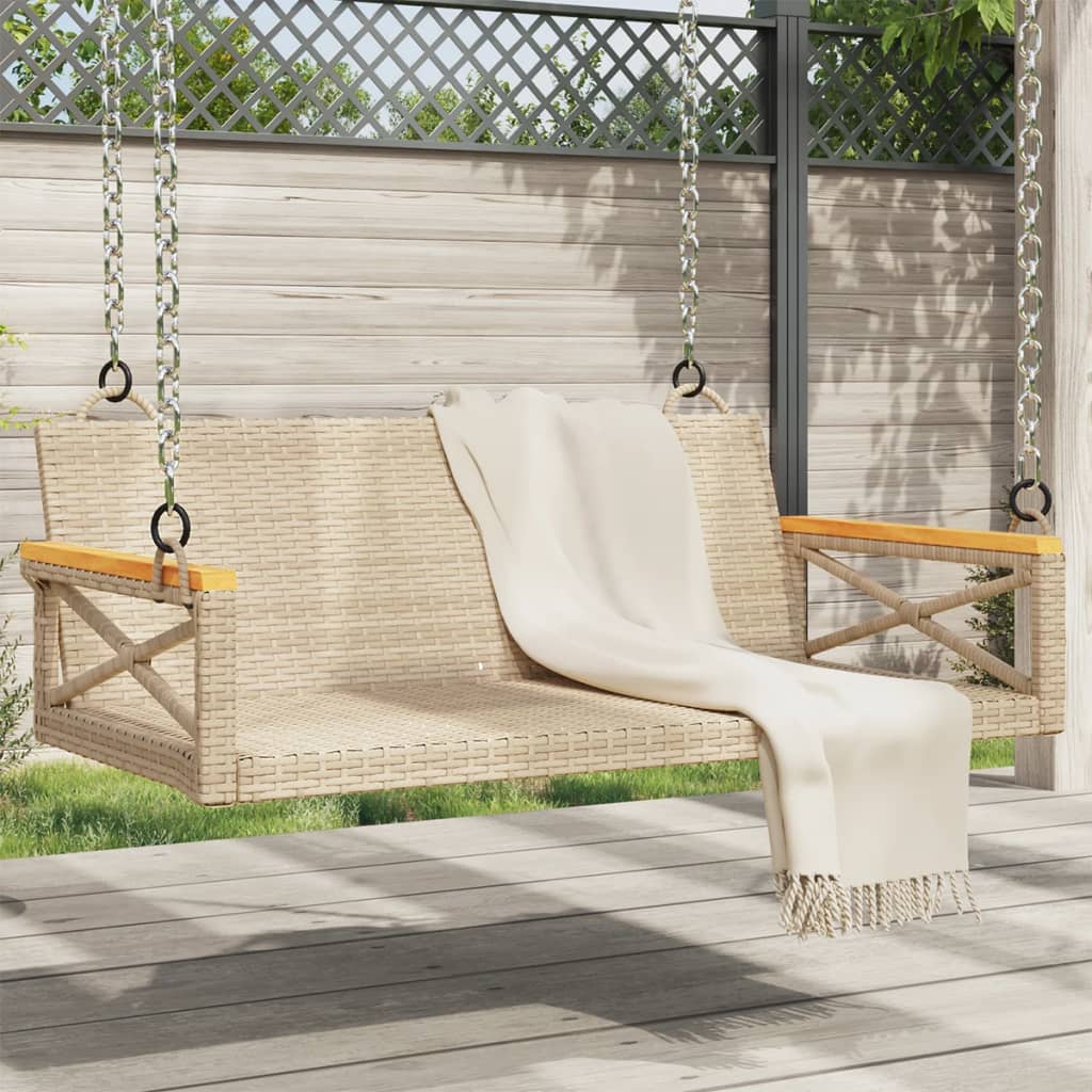 Gyngebænk Polyrattan Beige