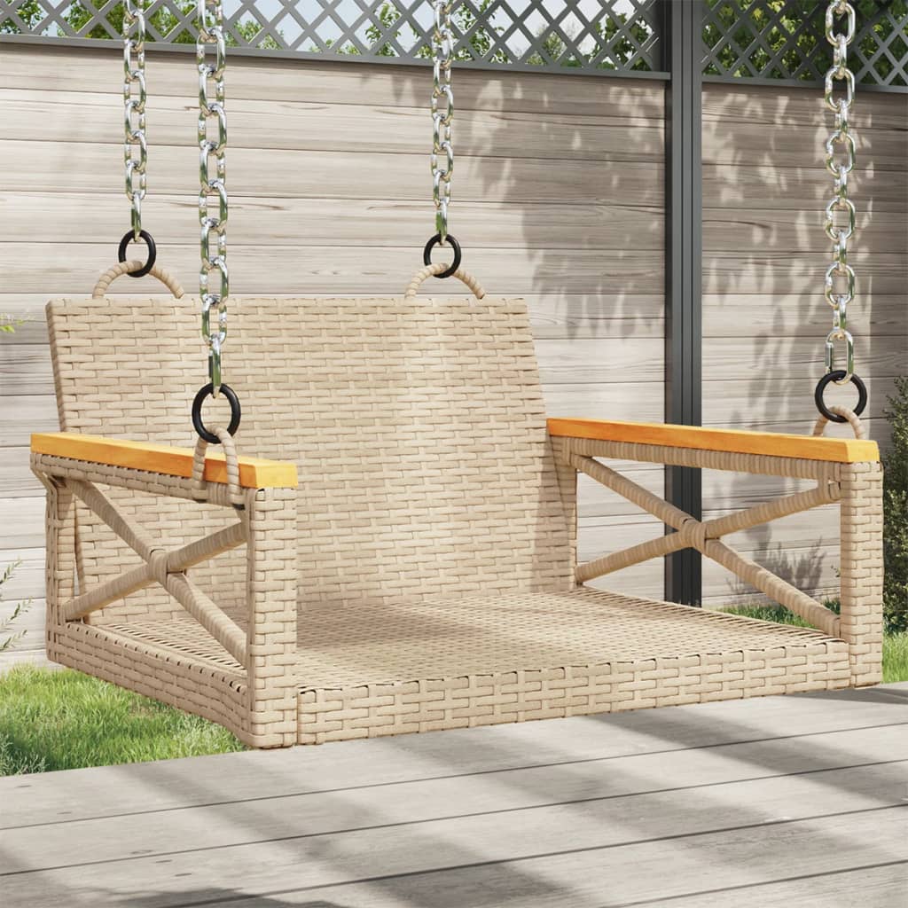 Gyngebænk Polyrattan Beige