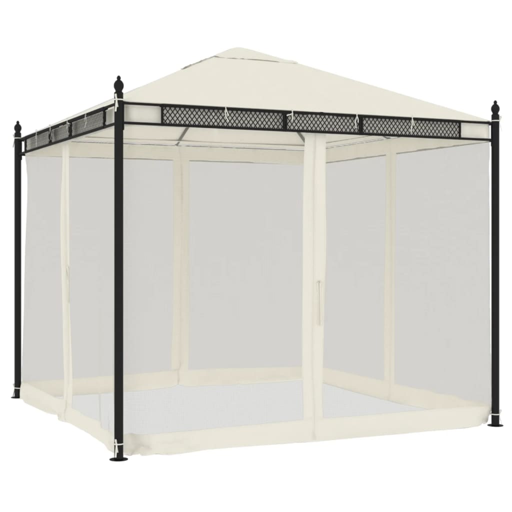 Pavillon 2,93X2,93 M Meshvægge Stål Farvet