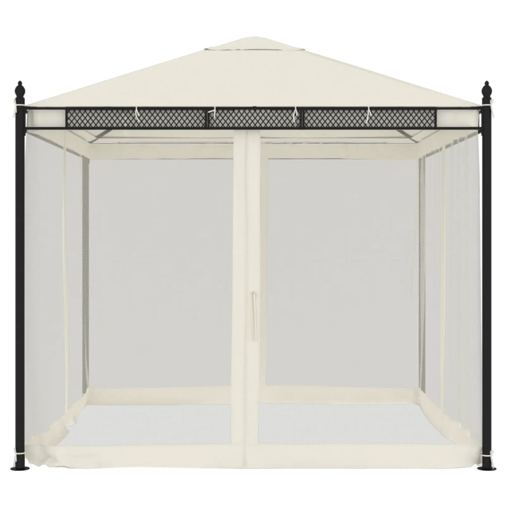 Pavillon 2,93X2,93 M Meshvægge Stål Farvet