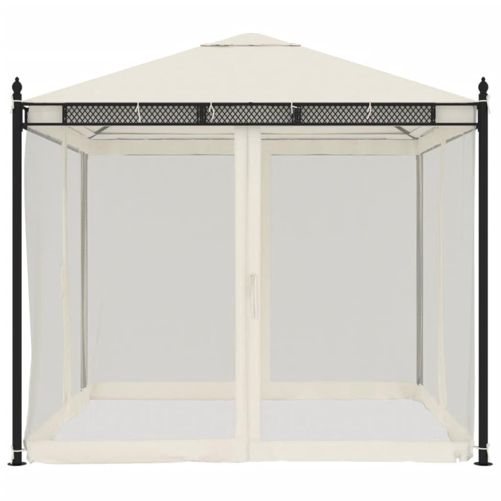 Pavillon 2,93X2,93 M Meshvægge Stål Farvet