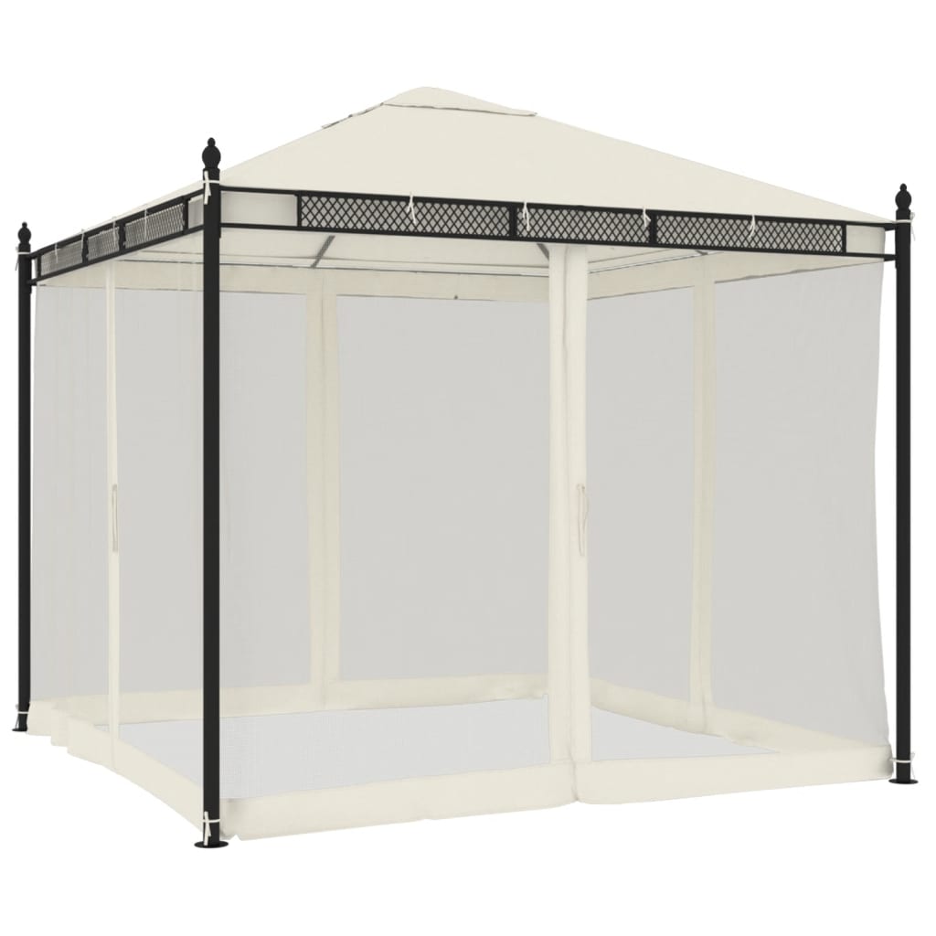 Pavillon 2,93X2,93 M Meshvægge Stål Farvet