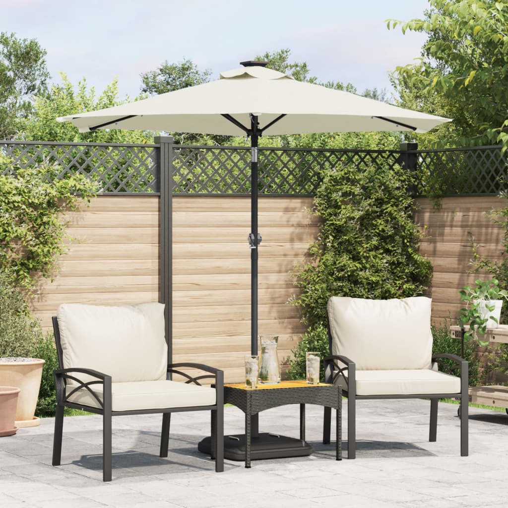Parasol Med Led-Lys Og Stålstang 225X225X212 Cm