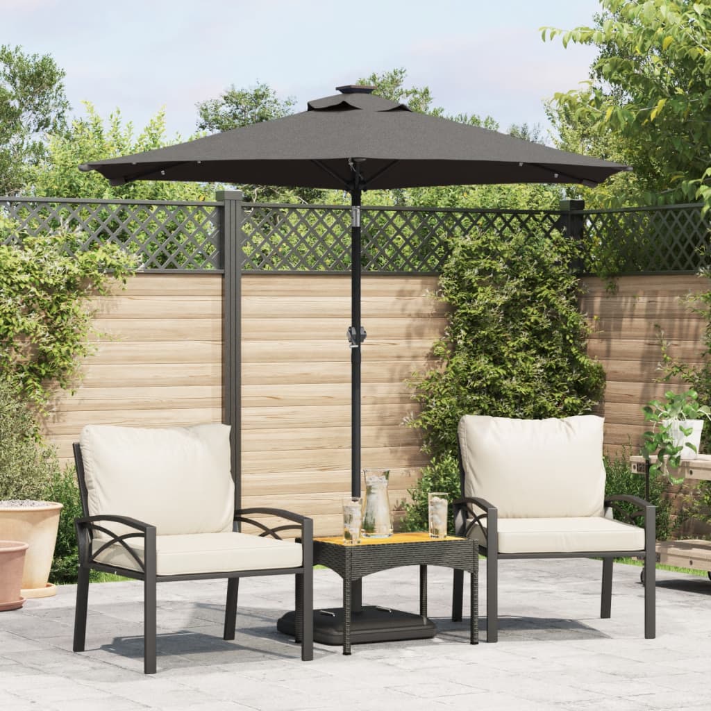 Parasol Med Led-Lys Og Stålstang 225X225X212 Cm