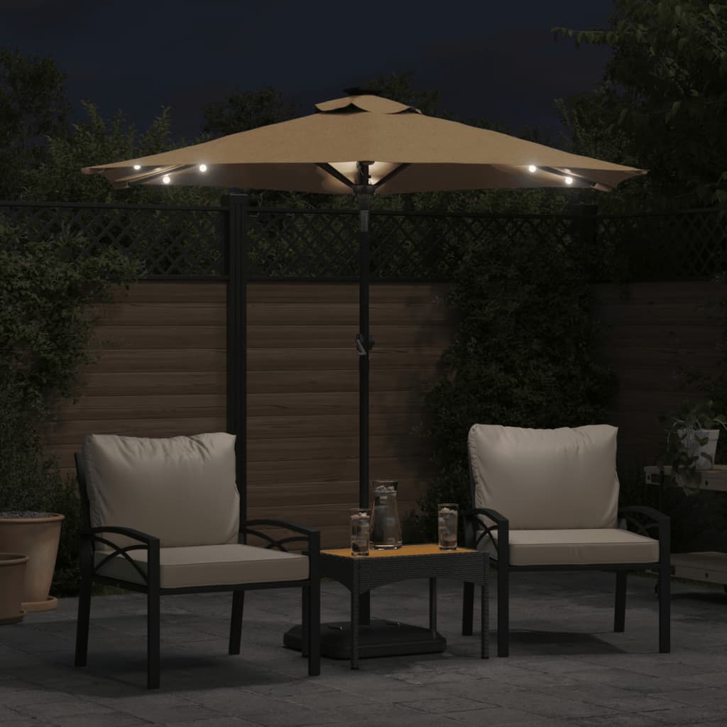 Parasol Med Led-Lys Og Stålstang 225X225X212 Cm