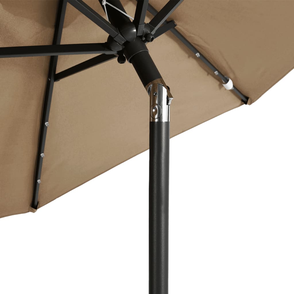 Parasol Med Led-Lys Og Stålstang 225X225X212 Cm