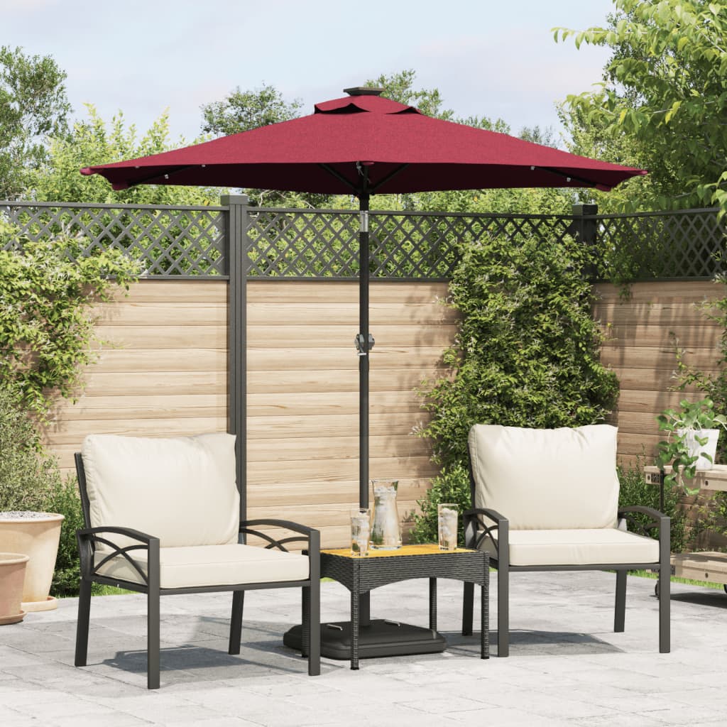 Parasol Med Led-Lys Og Stålstang 225X225X212 Cm