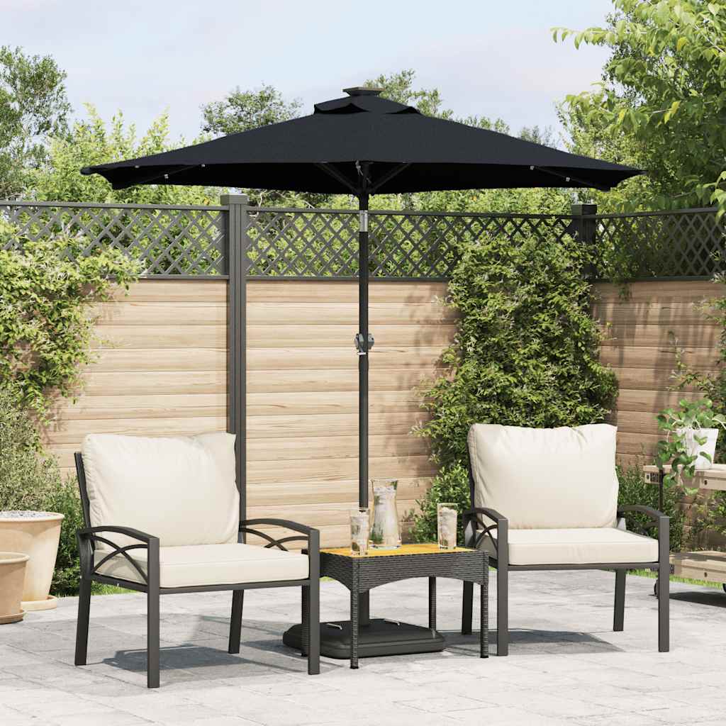 Parasol Med Led-Lys Og Stålstang 225X225X212 Cm