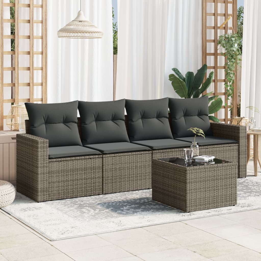Sofasæt 5 Dele Med Hynder Polyrattan
