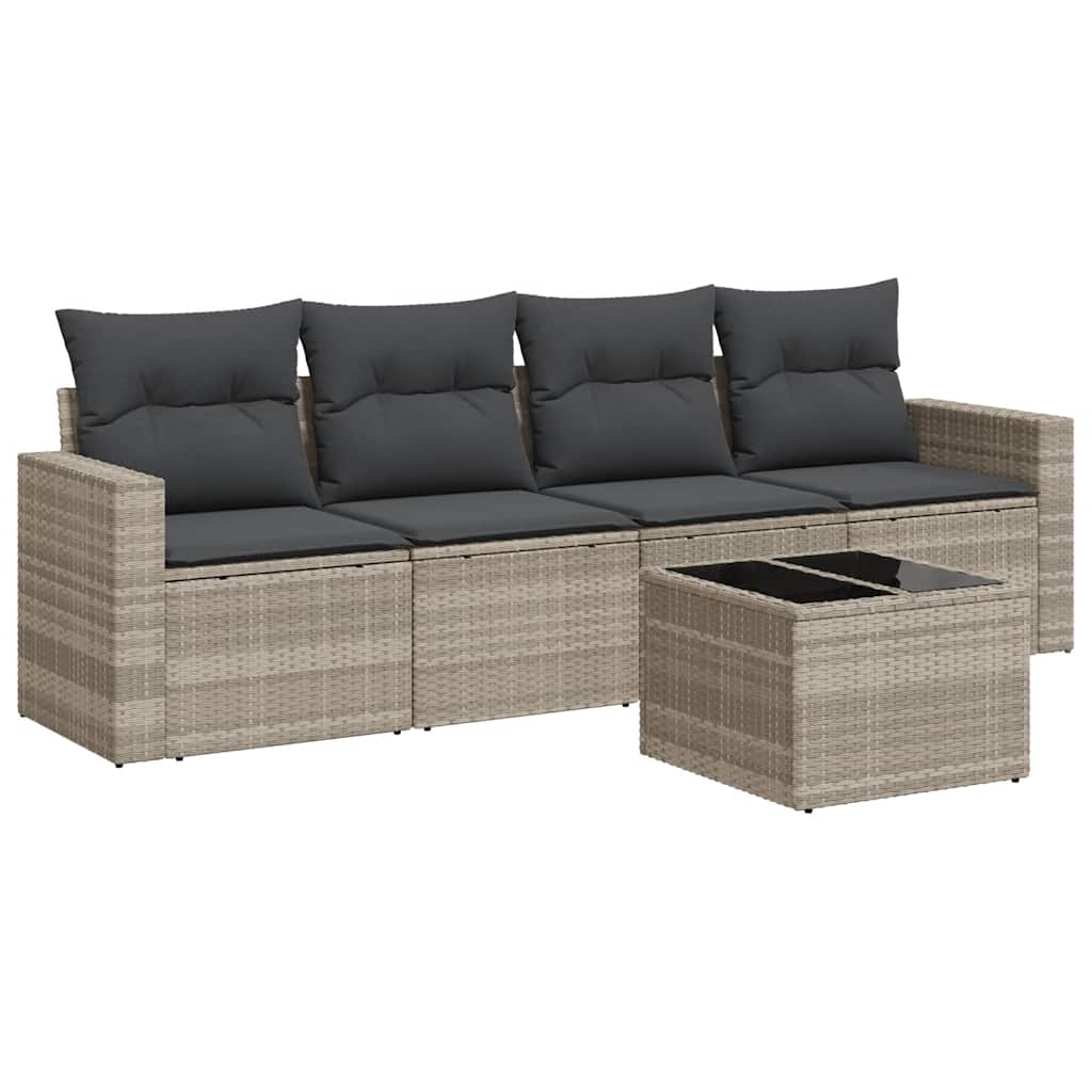 Sofasæt 5 Dele Med Hynder Polyrattan