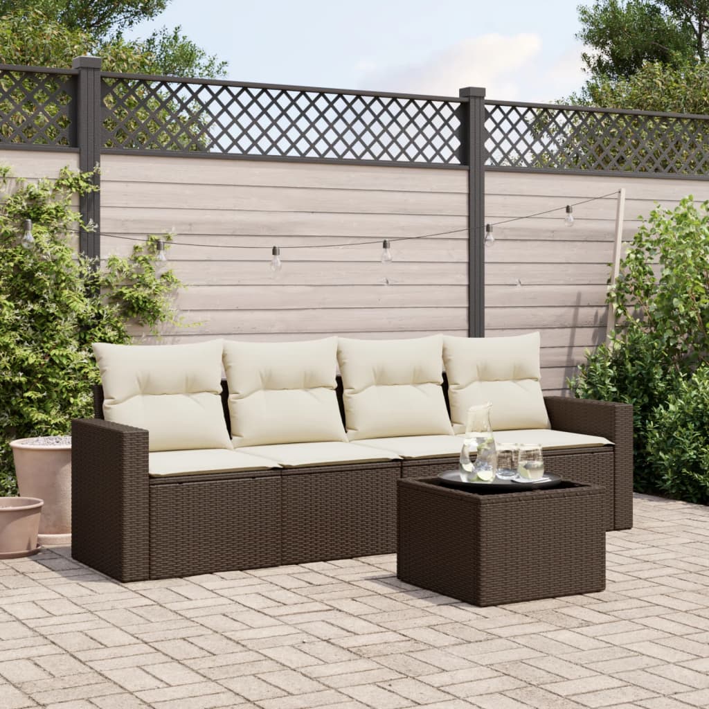 Sofasæt 5 Dele Med Hynder Polyrattan