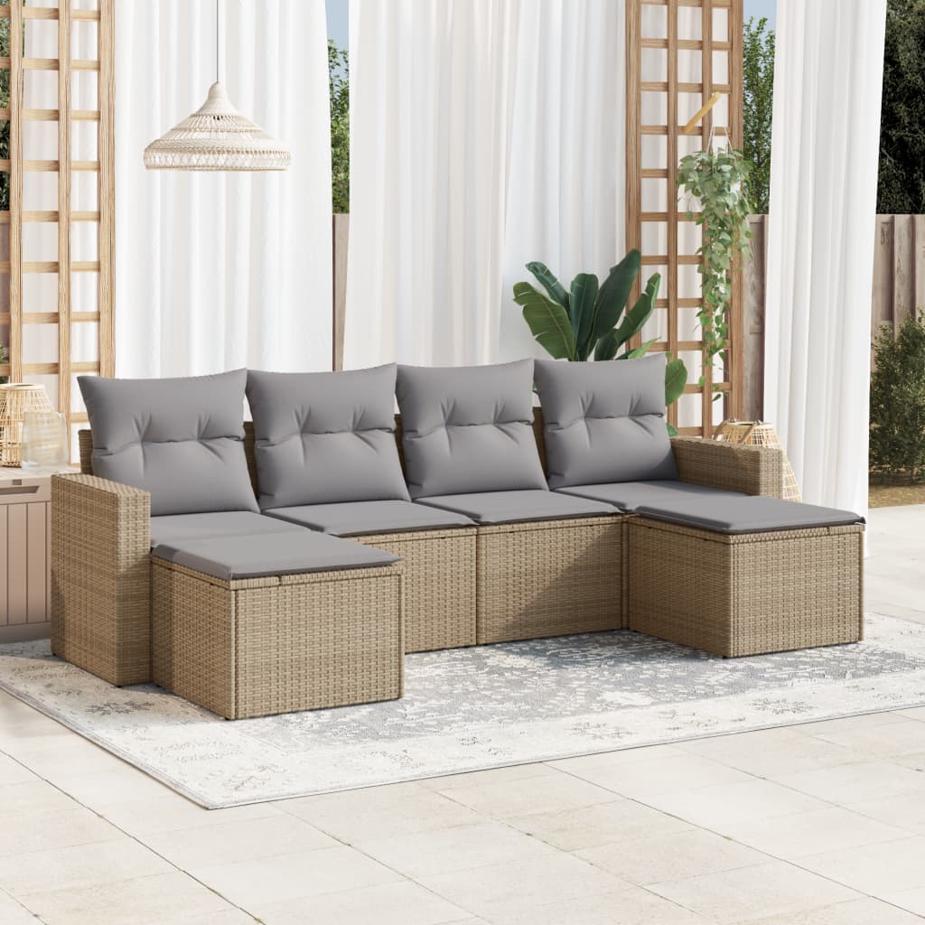 Sofasæt Til Haven 7 Dele Med Hynder Polyrattan