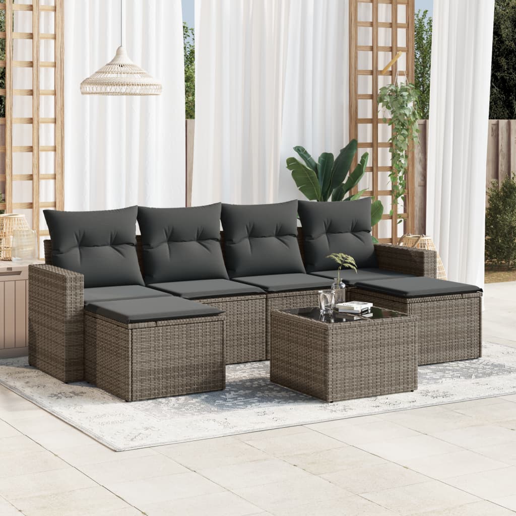 Sofasæt Til Haven 7 Dele Med Hynder Polyrattan