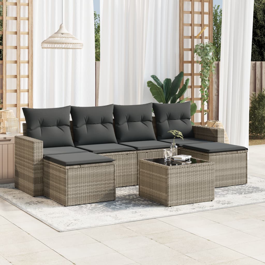 Sofasæt Til Haven 7 Dele Med Hynder Polyrattan