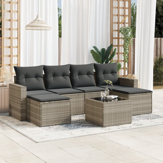 Sofasæt Til Haven 7 Dele Med Hynder Polyrattan