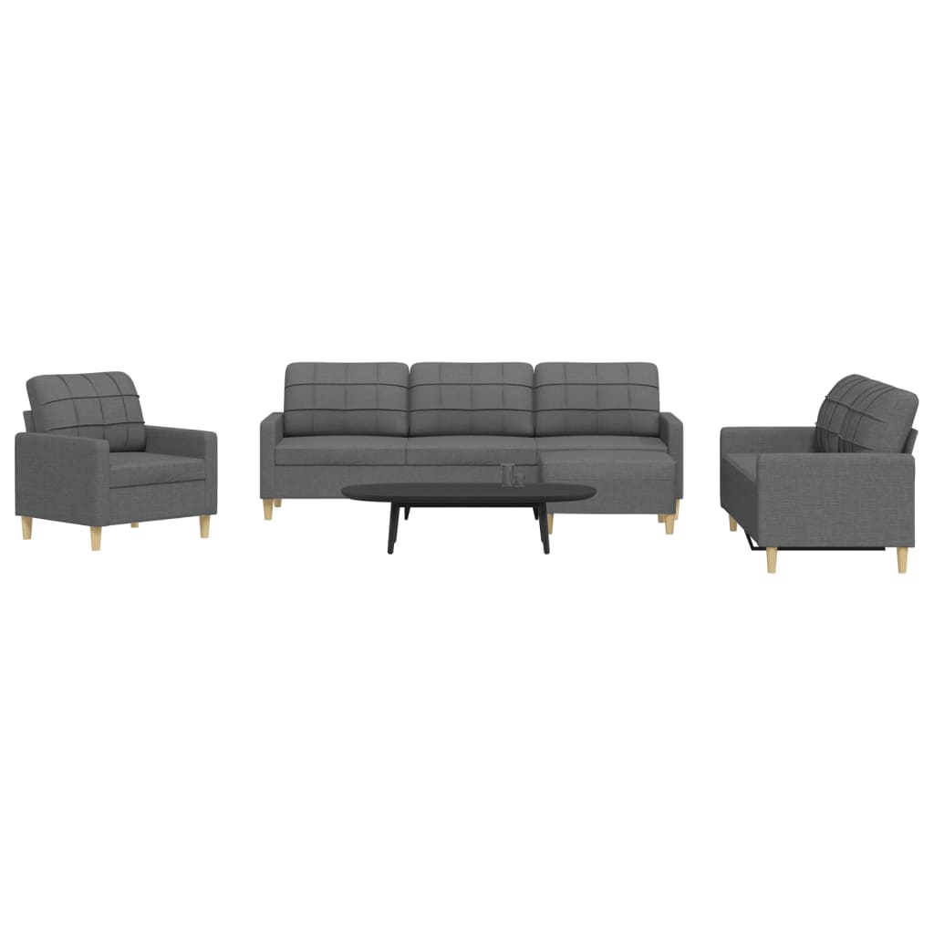 Sofasæt 4 Dele Med Fodskammel Og Pyntepuder Stof